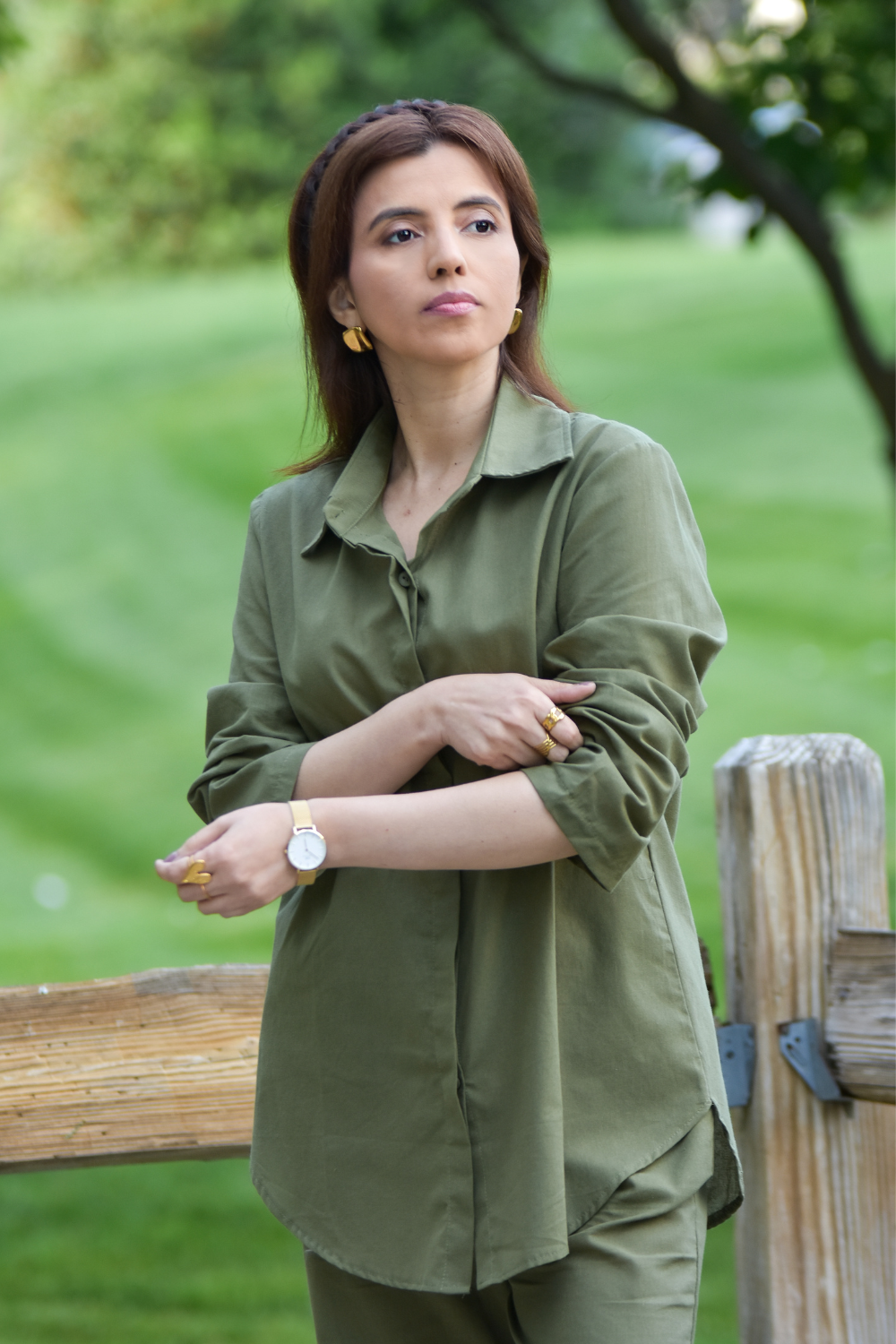 Relaxed Shirt & Trousers Two-Piece Set