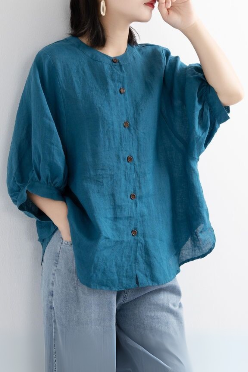 Relaxed Loose Breathable Linen Blouse